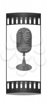 gray carbon microphone icon on a white background. The film strip