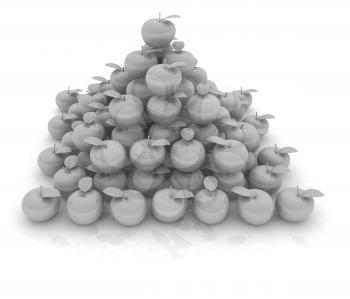 Piramid of apples on a white