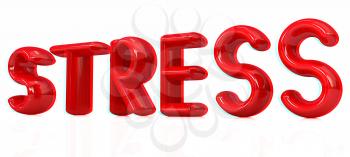 stress 3d text on a white background. 3D illustration. Anaglyph. View with red/cyan glasses to see in 3D.