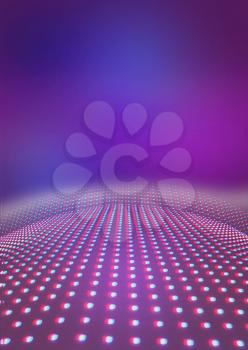 Light path to infinity on a pink background. 3D illustration. Anaglyph. View with red/cyan glasses to see in 3D.