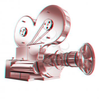 Old camera. 3d render. 3D illustration. Anaglyph. View with red/cyan glasses to see in 3D.