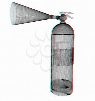 fire extinguisher. 3D illustration. Anaglyph. View with red/cyan glasses to see in 3D.