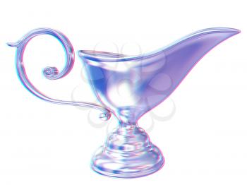 Vase in the eastern style. 3D illustration. Anaglyph. View with red/cyan glasses to see in 3D.