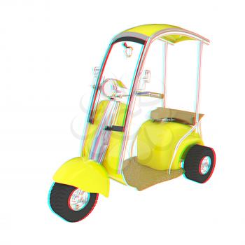 scooter. 3D illustration. Anaglyph. View with red/cyan glasses to see in 3D.