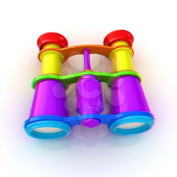 binoculars. 3D illustration. Anaglyph. View with red/cyan glasses to see in 3D.