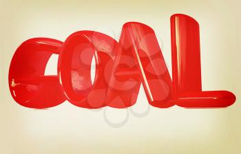 The word Goal on a white background. 3D illustration. Vintage style.