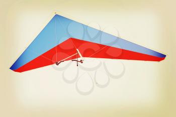 Hang glider isolated on a white background. 3D illustration. Vintage style.