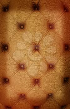 Sepia picture of genuine leather upholstery . 3D illustration. Vintage style.