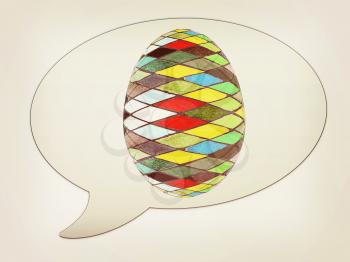 messenger window icon and Easter Egg. 3D illustration. Vintage style.