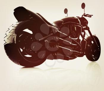 abstract racing motorcycle concept. 3D illustration. Vintage style.
