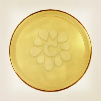 Golden Web button isolated on white background. 3D illustration. Vintage style.
