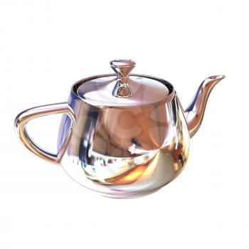 Chrome Teapot. 3d illustration