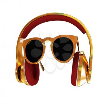 Sunglasses and headphone for your face. 3d illustration