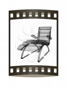 Medical chair for cosmetology. 3d illustration. The film strip.
