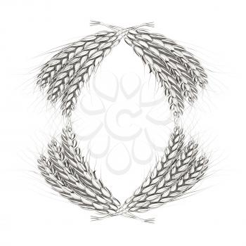 Wheat ears logo. Mock up for you design. 3d render