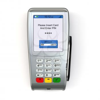 POS terminal  isolated on white background.  3d