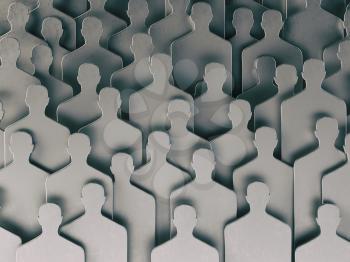 Backgound from shapes of people. Human resources and recruitment. 3d illustration