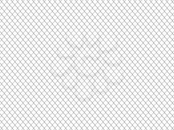 Chain link fence pattern. Industrial style wallpaper. Realistic geometric texture. Graphic design element for corporate identity, web sites, catalog. Steel wire wall isolated on white. 3D illustration.