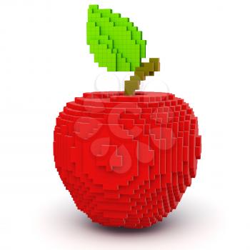 8-bit style red apple