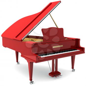 Red grand piano