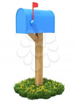 Mailbox on the grass .Closed