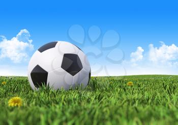 Soccer ball on a green grass field