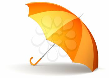 Orange umbrella on white background
