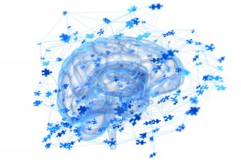 Illustration of the thought processes in the brain