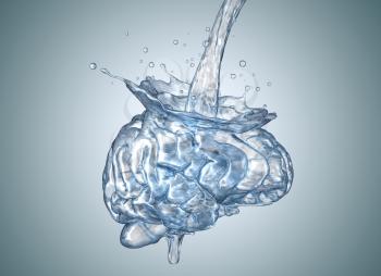 The brain is filled with water.3D illustration