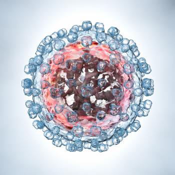 Hepatitis C virus model. 3D illustration
