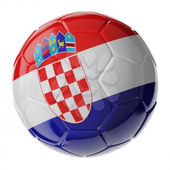Football/soccer ball with flag of Croatia. 3D render