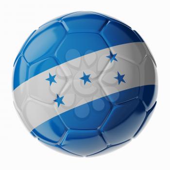 Football/soccer ball with flag of Honduras. 3D render