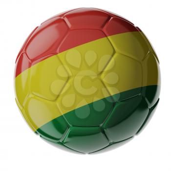 Football/soccer ball with flag of Bolivia. 3D render