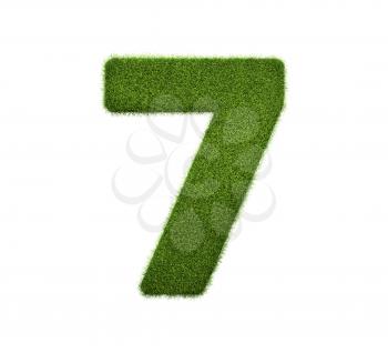 3d render of grass numbers