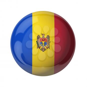3D flag of Moldova isolated on white