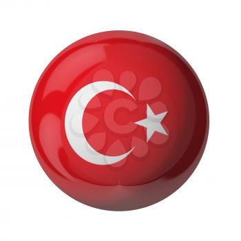 3D flag of Turkey isolated on white