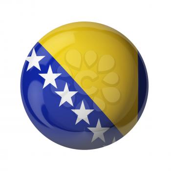 3D flag of Bosnia and Herzegovina isolated on white