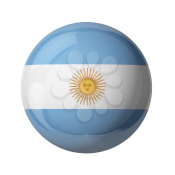 3D flag of Argentina isolated on white