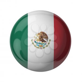 3D flag of Mexico isolated on white
