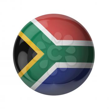 3D flag of South Africa isolated on white