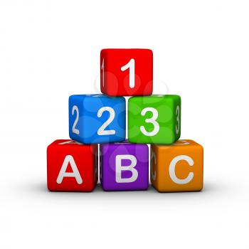 Educational Toy Blocks with letters and numbers