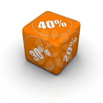 orange discount dice for sales promotion