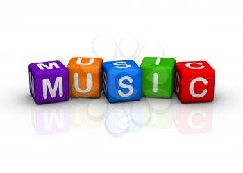 music (buzzword colorful cubes series)