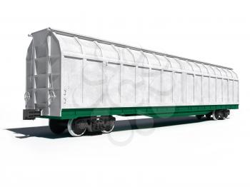 3d render illustration isolated on white: Perspective view of the modern white universal carriage