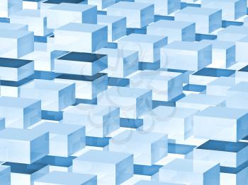 Abstract digital 3d background with blue boxes pattern