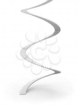 Spiral stairs isolated on white background. 3d illustration