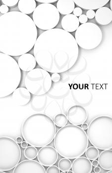 Abstract digital white 3d background with relief circles pattern and empty place for your text