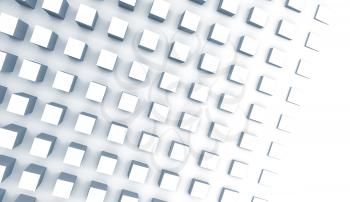 Abstract digital background with relief cubes pattern on the wall, 3d illustration