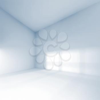 Abstract square white interior, empty room with soft light illumination. 3d render illustration