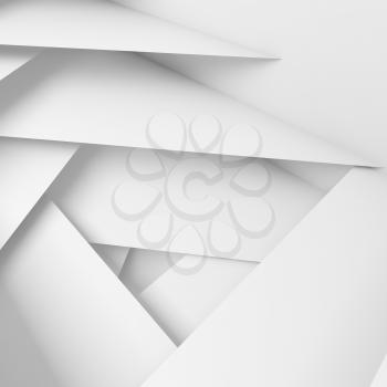 Abstract geometric background with white layers pattern, 3d illustration